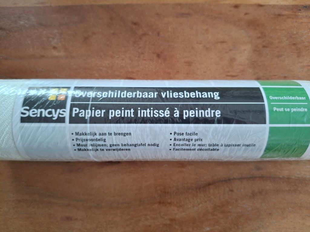Vliesbehang overschilderbaar, Ophalen of Verzenden, Minder dan 10 m², Wit, Modern, Neutraal
