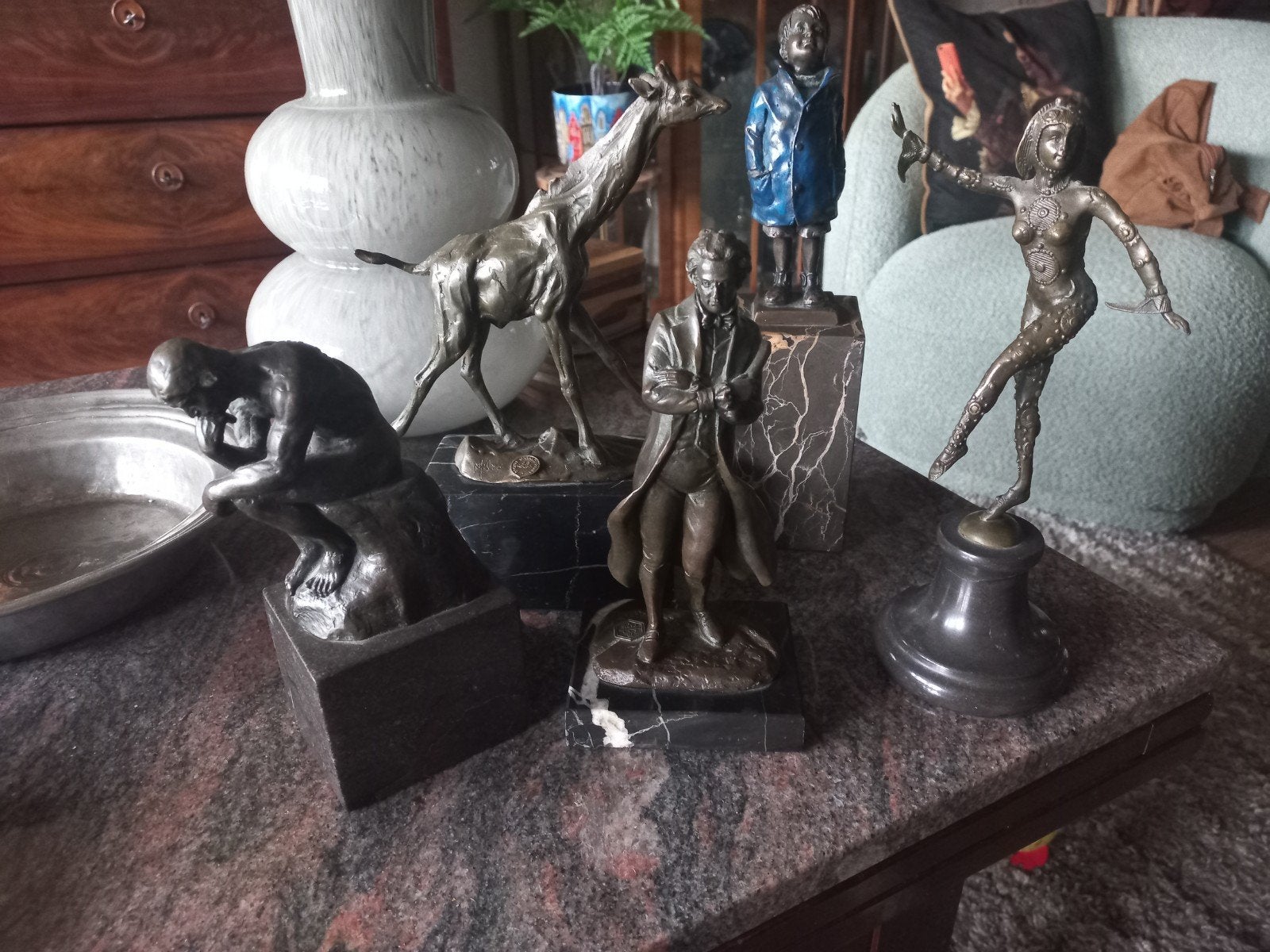 Prachtige bronzen beeldjes - Inkrimping verzameling, Overige onderwerpen, Minder dan 20 cm, Verzenden, Beeld
