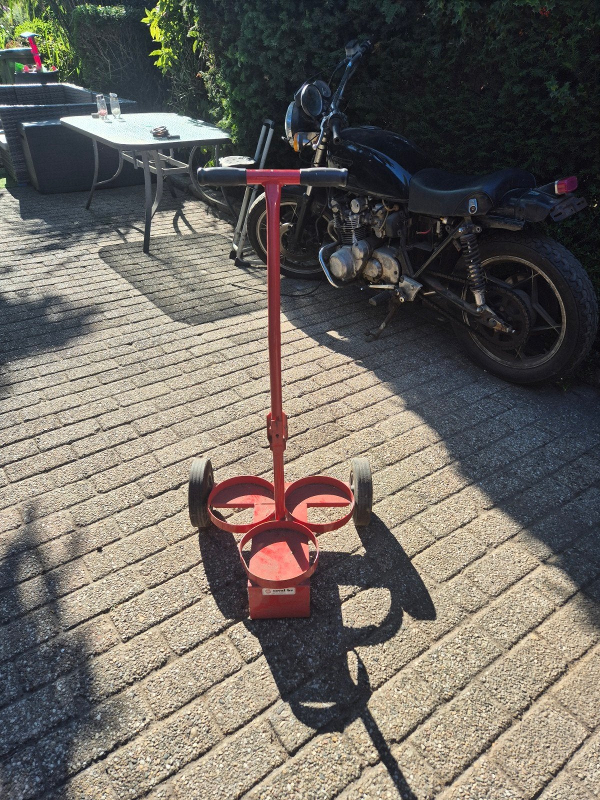 Rode transportkar voor gasflessen of emmers, Ophalen, Gebruikt, Transportkar