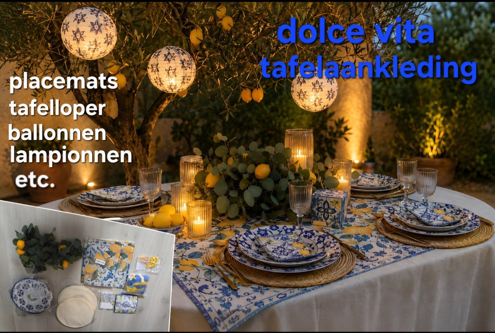 tafelaankleding voor thema dolce vita, Huis en Inrichting, Ophalen of Verzenden, Nieuw, Glas, Overige stijlen
