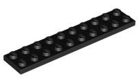 Lego plaatje/plate 2x10 zwart 1 st losse onderdelen, Ophalen of Verzenden, Gebruikt, Losse stenen, Lego