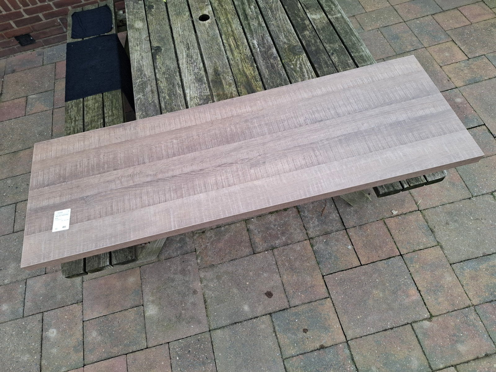 Nieuw HPL wastafelblad 140x46cm Eiken/Houtlook, Ophalen, 100 tot 150 cm, Overige typen, Nieuw