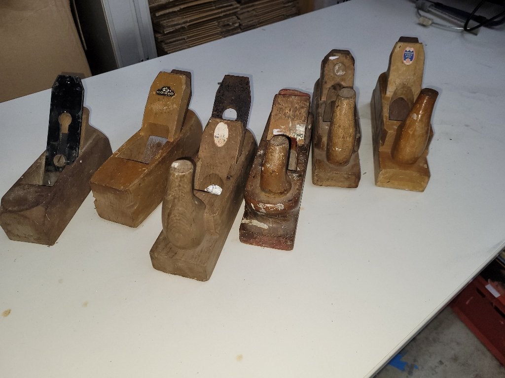 6 stuks vintage houten blokschaven, Ophalen of Verzenden