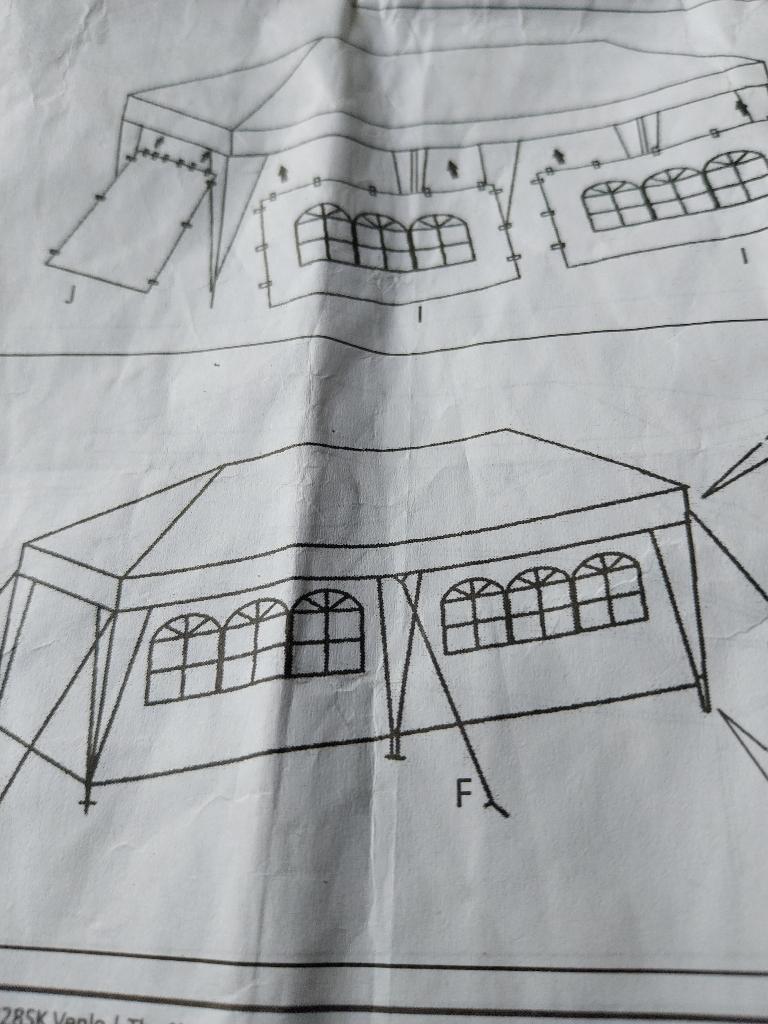 partytent 3x6 gebroken wit  met zijwanden en ritsdeuren, Ophalen, Gebruikt, Opvouwbaar, Partytent