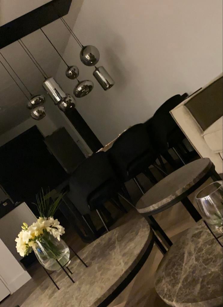 Richmond eettafel lamp met 4 verschillende lampenkappen, Ophalen of Verzenden, Gebruikt, Metaal