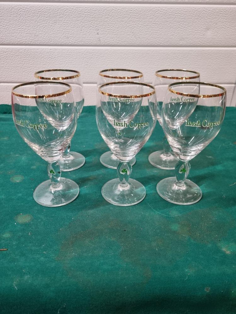 glazen irish coffe zes stuks, Verzamelen, Glas en Borrelglaasjes, Ophalen of Verzenden, 'T Olde Gre-j, Info@toldegrej.nl, Endepoelstraat 20f Didam