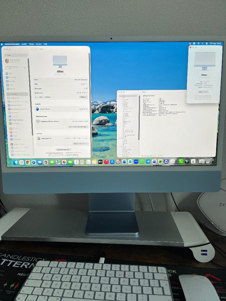 Te koop bijna nieuwe iMac uit 2021, 24 inch scherm, m1, Ophalen, 256 GB, IMac, Zo goed als nieuw