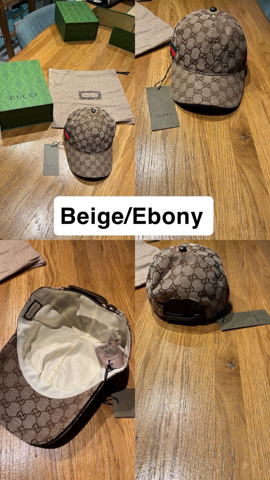 Gucci GG Canvas Baseballpet - Beige/Ebony, Kleding | Dames, Hoeden en Petten, Ophalen of Verzenden, Zo goed als nieuw, One size fits all