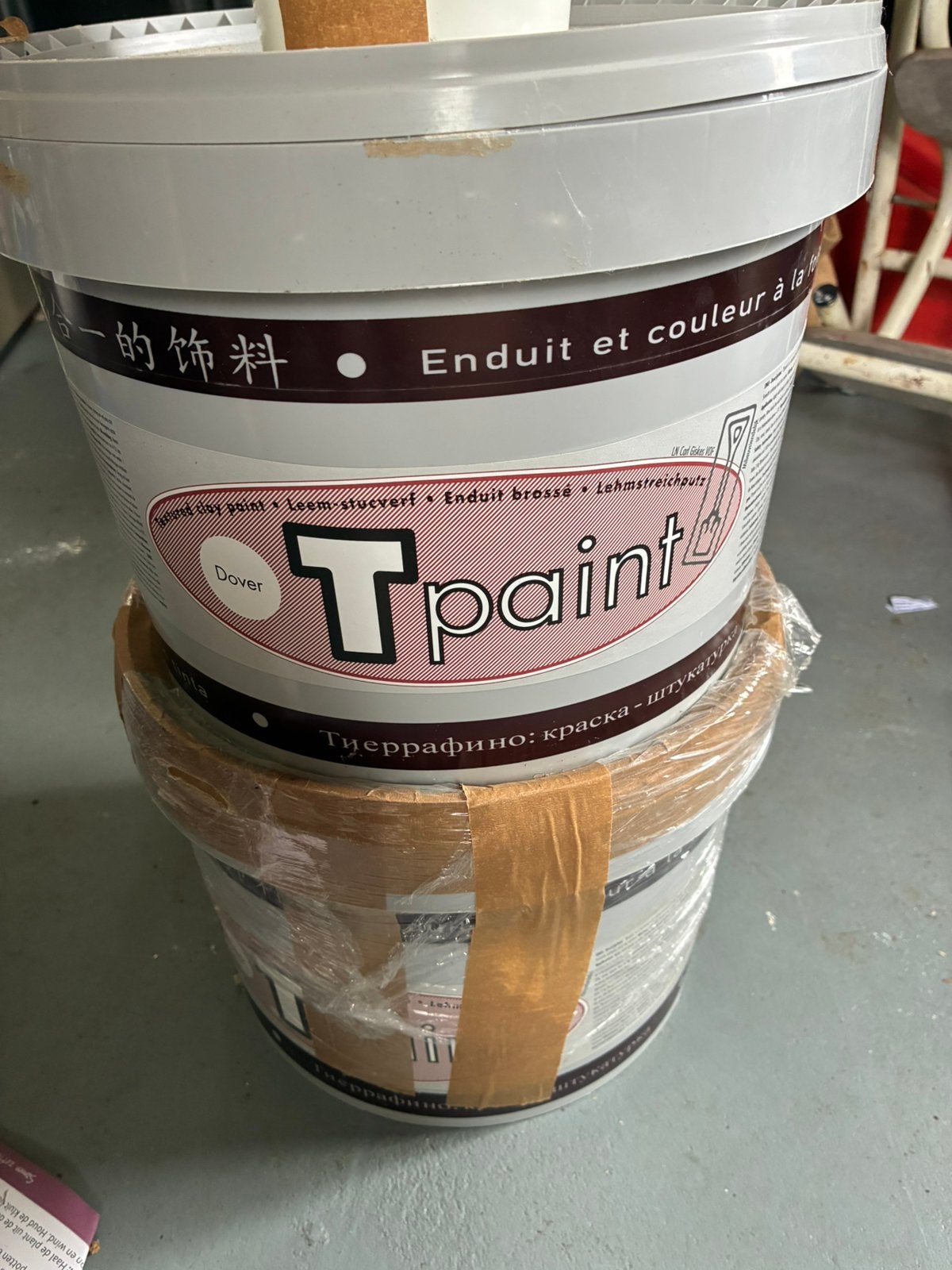 Tierrafino T-paint (Leem) Dover White, Doe-het-zelf en Verbouw, Ophalen, Zo goed als nieuw, Wit