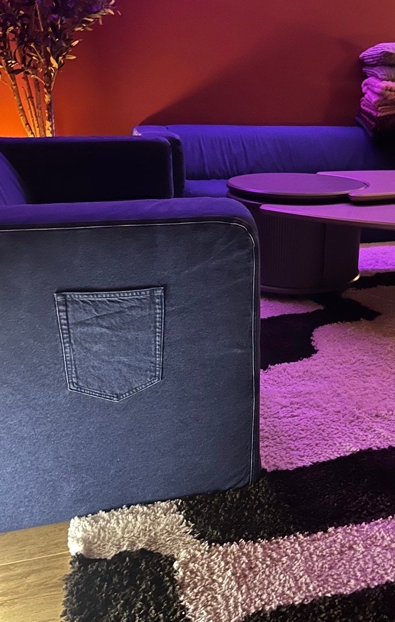 2x 2-zitsbank in denim look KLIPPAN IKEA, Ophalen, 150 tot 200 cm, 75 tot 100 cm, Zo goed als nieuw