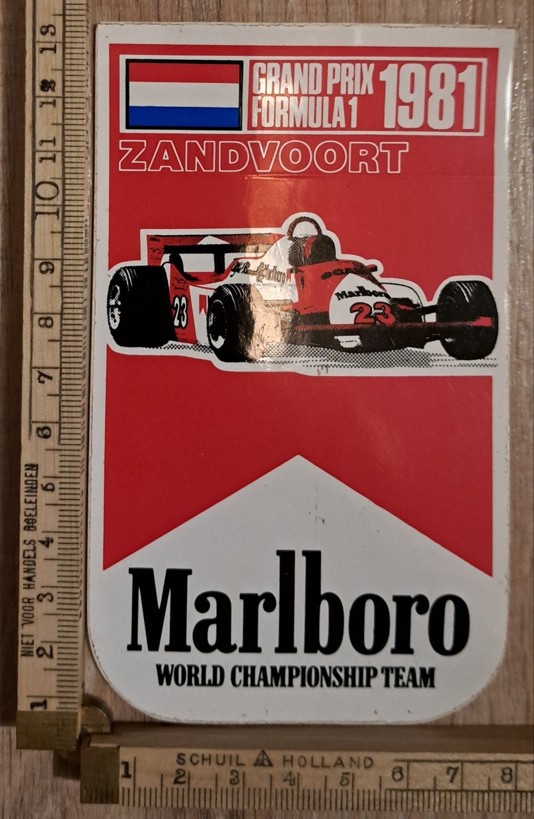 Vintage sticker grand prix formule 1 Zandvoort 1981 Marlboro, Ophalen of Verzenden, Zo goed als nieuw