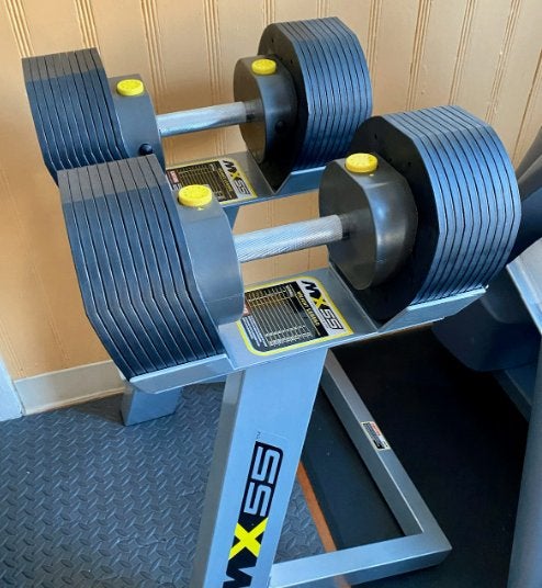 MX55 Verstelbare Dumbels met Standaard, Ophalen, Zo goed als nieuw, Armen, Dumbbell