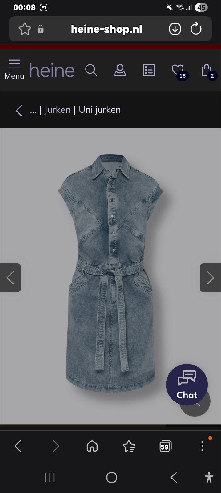Nieuwe jeansjurk maat 42 met prijskaartje, Kleding | Dames, Jurken, Blauw, Maat 42/44 (L), Nieuw, Ophalen of Verzenden