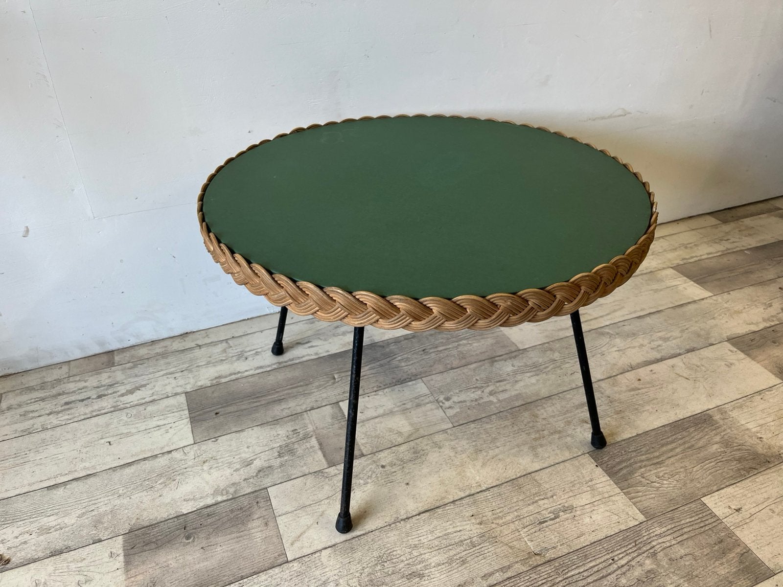 Vintage bijzettafel, Huis en Inrichting, Ophalen, Rond, Minder dan 55 cm