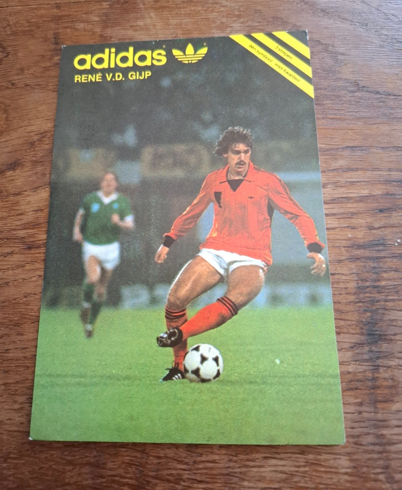 Vintage Adidas Spelerskaart René van der Gijp (Nederlands El, Verzenden, Zo goed als nieuw, Spelerskaart