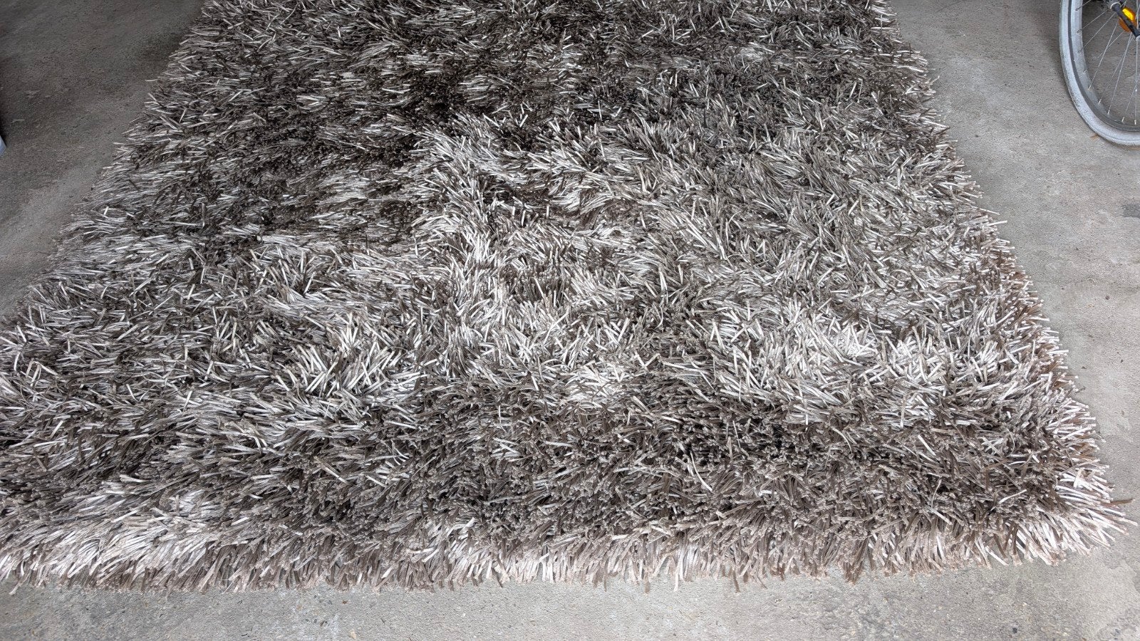 Shaggy tapijt 2x3 meter - Grijs/Bruin/Brons, Ophalen, Shaggy, Gebruikt, Grijs