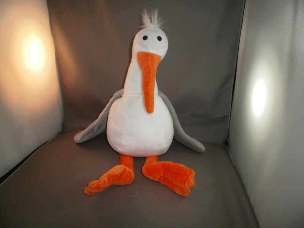 Rabobank vogel eend/gans oranje wit grijs 40 cm korrels in, Overige merken, Overige typen, Ophalen of Verzenden, Middelgroot (20 tot 80 cm)