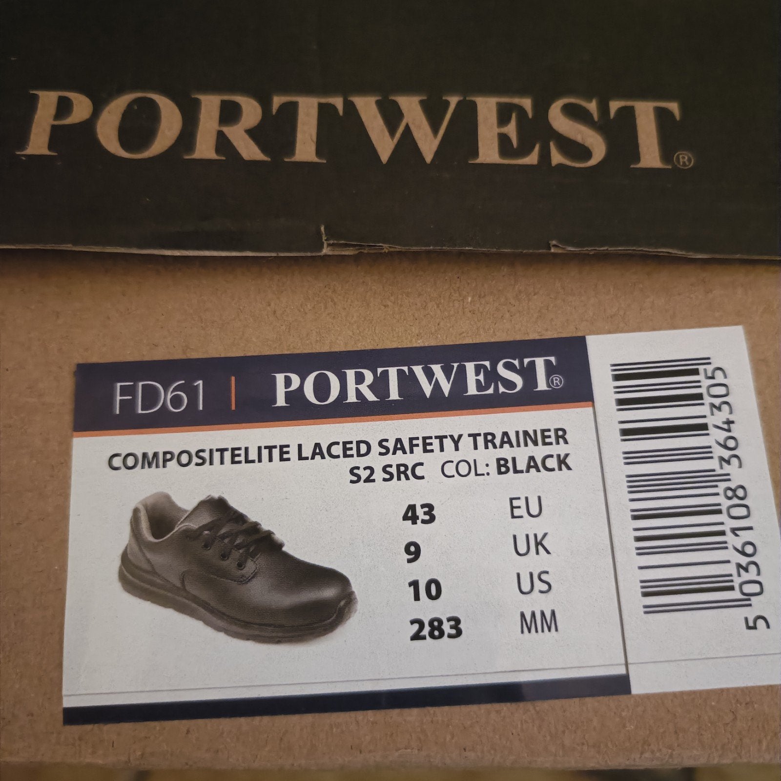 Portwest Compositelite werkschoenen S2 SRC - Maat 43, Ophalen, Zwart, Zo goed als nieuw, Werkschoenen