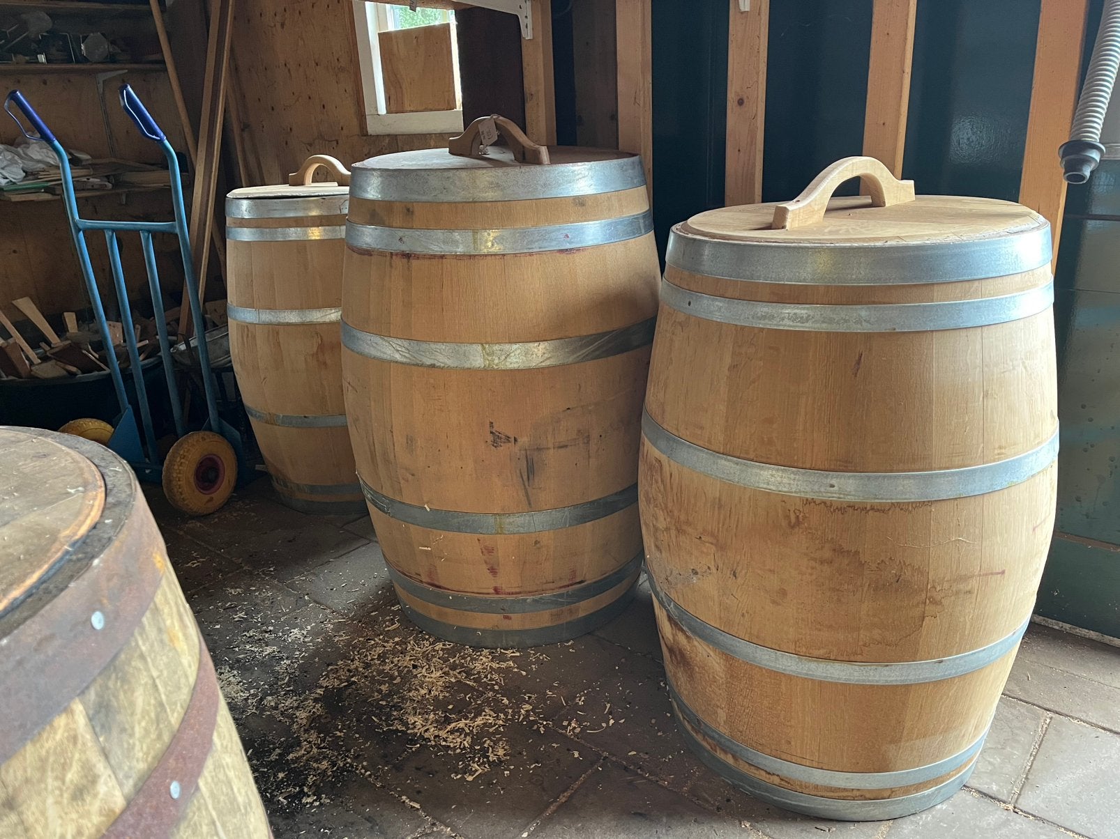 Eiken regenton wijnvat whiskyvat wateropvang dompelton, Tuin en Terras, Regentonnen, Ophalen, Gerard Krale, 150 liter of meer