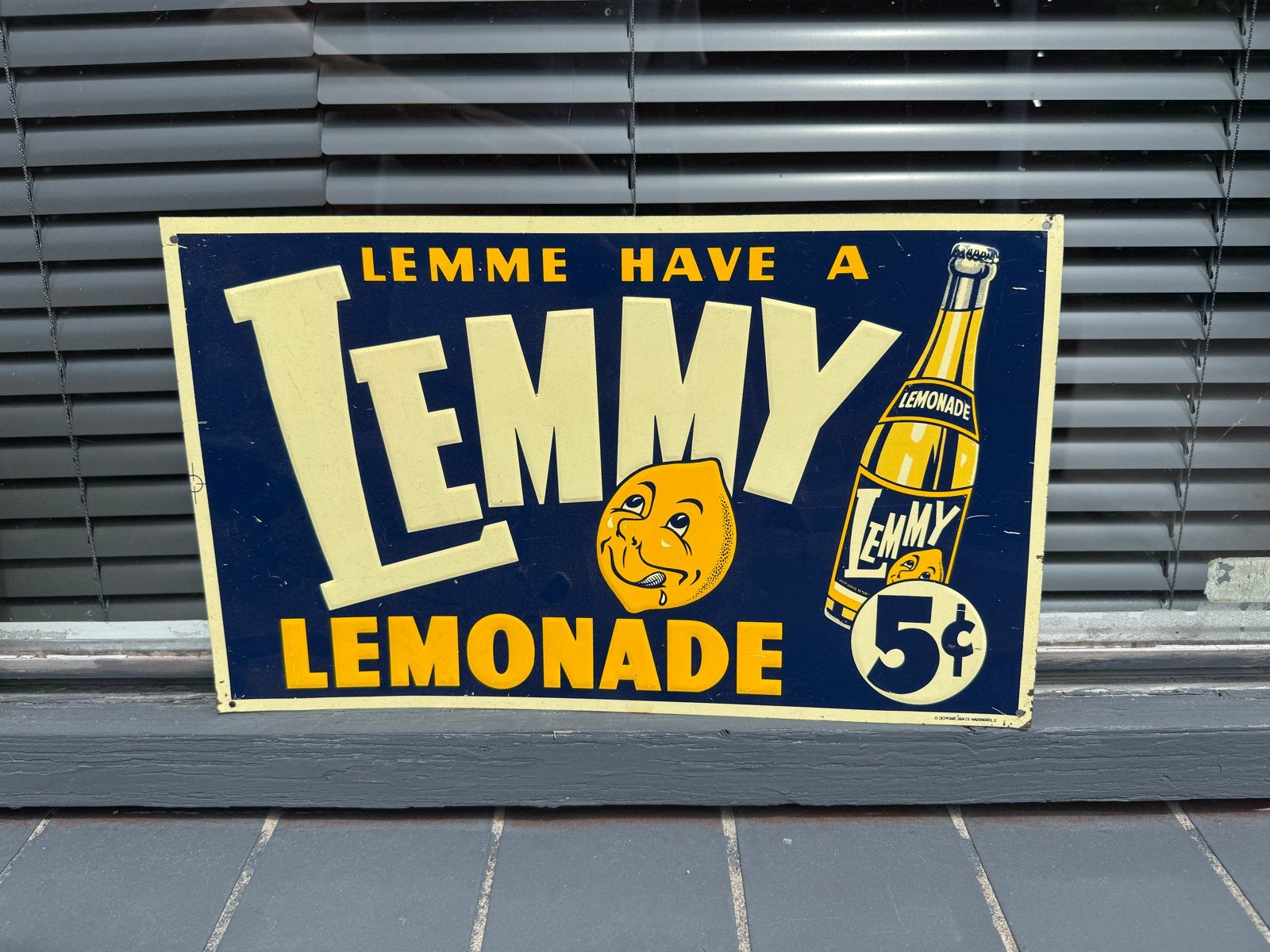 Vintage Lemmy Lemonade Reclamebord, Verzamelen, Reclamebord, Gebruikt, ., Ophalen of Verzenden