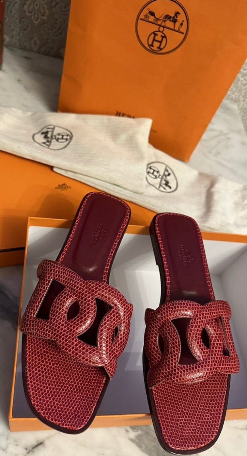 Hermès Oran Sandalen Rood Maat 39 Nieuw, Ophalen of Verzenden, Nieuw, Rood, Sandalen of Muiltjes
