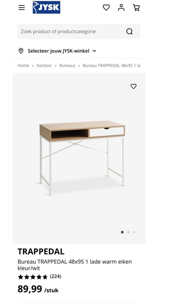 Desk JYSK, Ophalen of Verzenden, Zo goed als nieuw