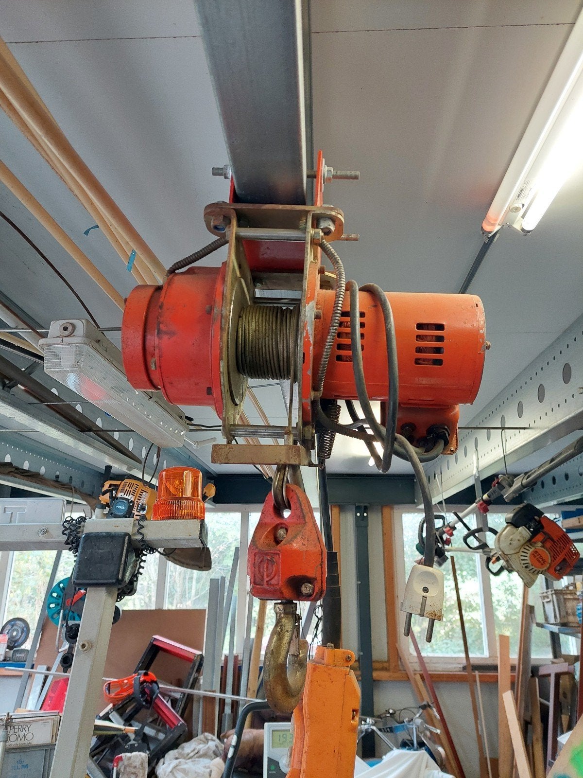 electrice takel, Ophalen, Gebruikt