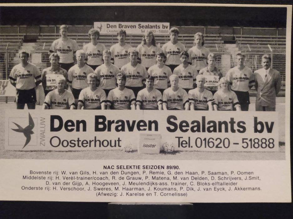 Fotokaart NAC seizoen 1989-1990, Ophalen of Verzenden, Nieuw, NAC Breda, Spelerskaart