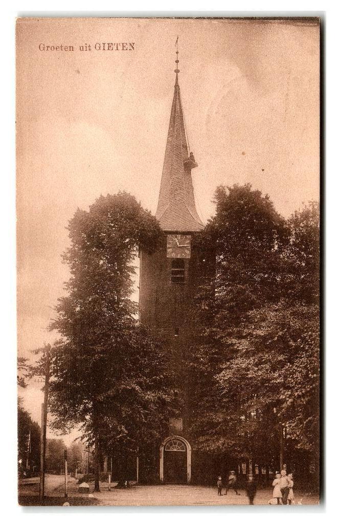 Gieten, Groeten uit Gieten, Verzenden, 1920 tot 1940, Gelopen, Drenthe