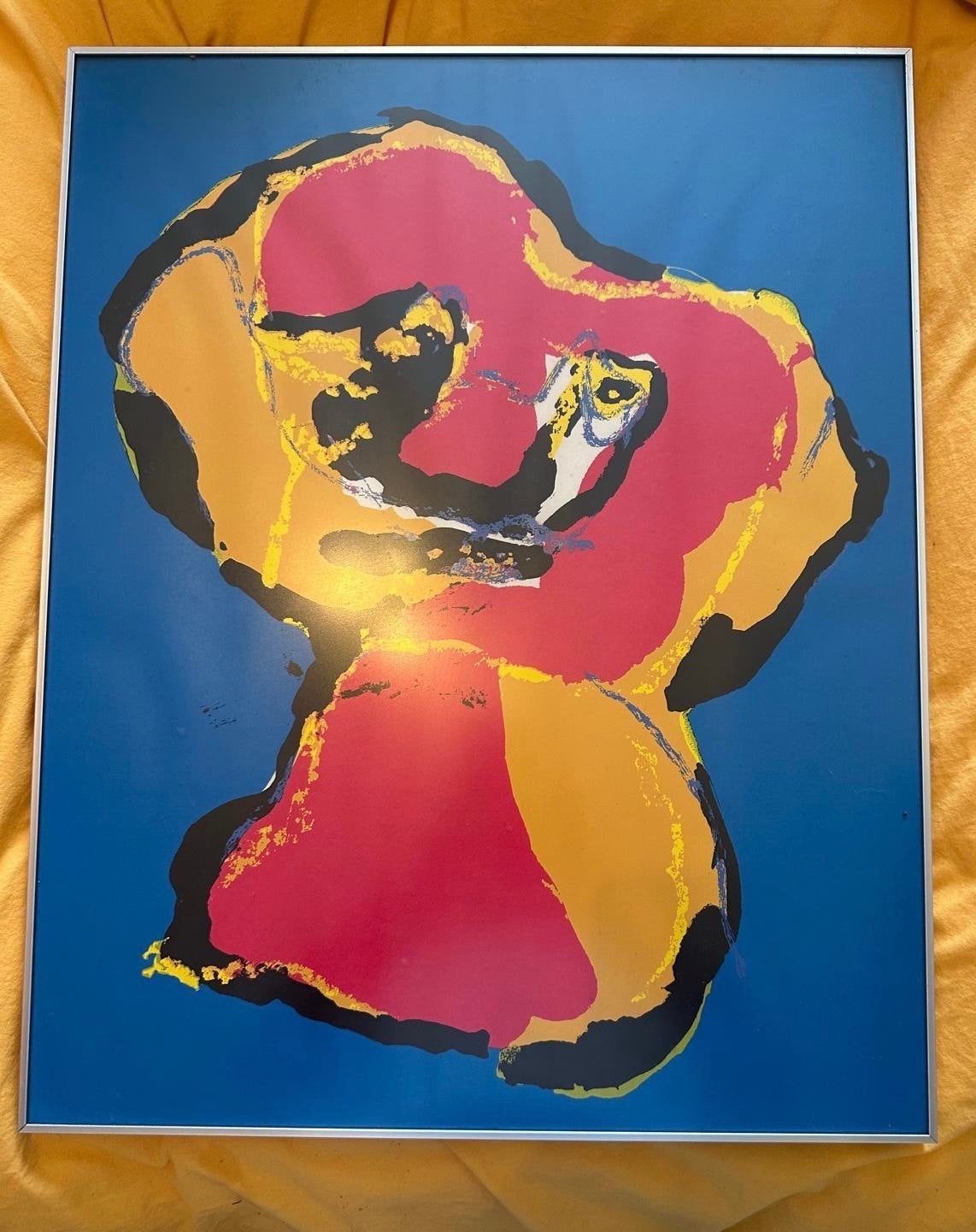 Karel Appel Zeefdruk uit 1970 - Niet Gesigneerd, Antiek en Kunst, Ophalen, Abstract, Zeefdruk