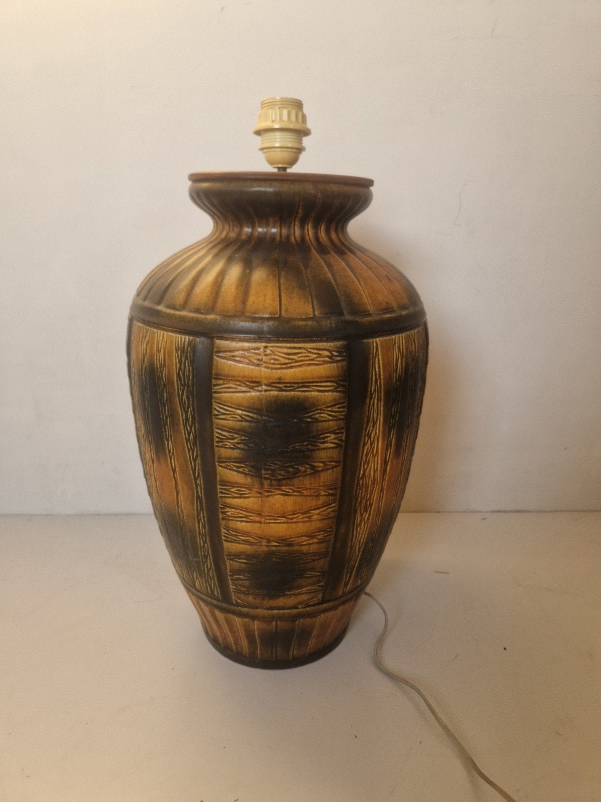 West germany vintage 380-50 keramiek tafellamp., Huis en Inrichting, Lampen | Vloerlampen, Onbekend, Ophalen of Verzenden, Zo goed als nieuw