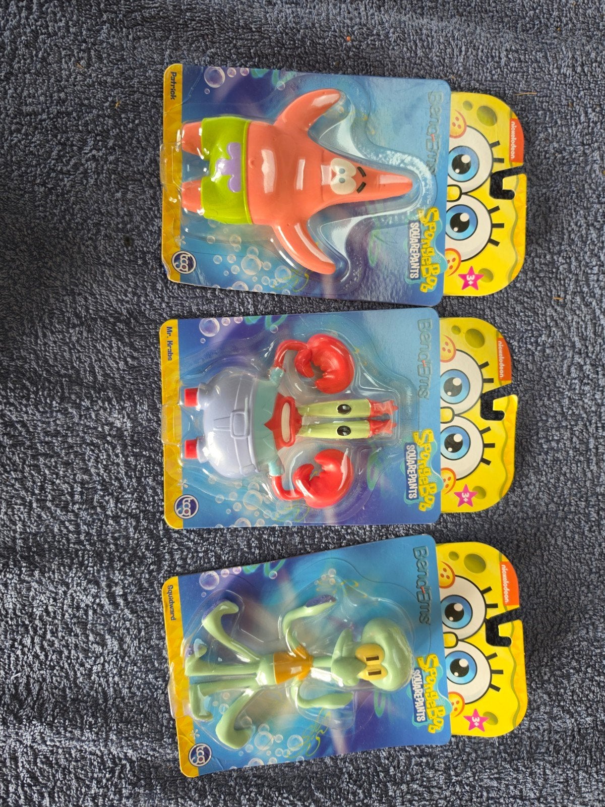 Vintage Spongebob Actiefiguren - Patrick, Mr. Krabs, Squidwa, Ophalen of Verzenden, Nieuw