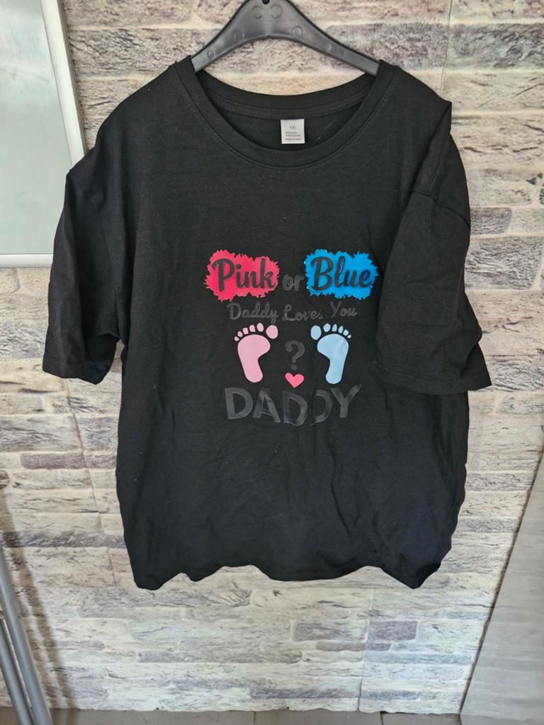 Gender reveal tshirt man maat xxl, Zwart, Onbekend, Overige maten, Ophalen of Verzenden