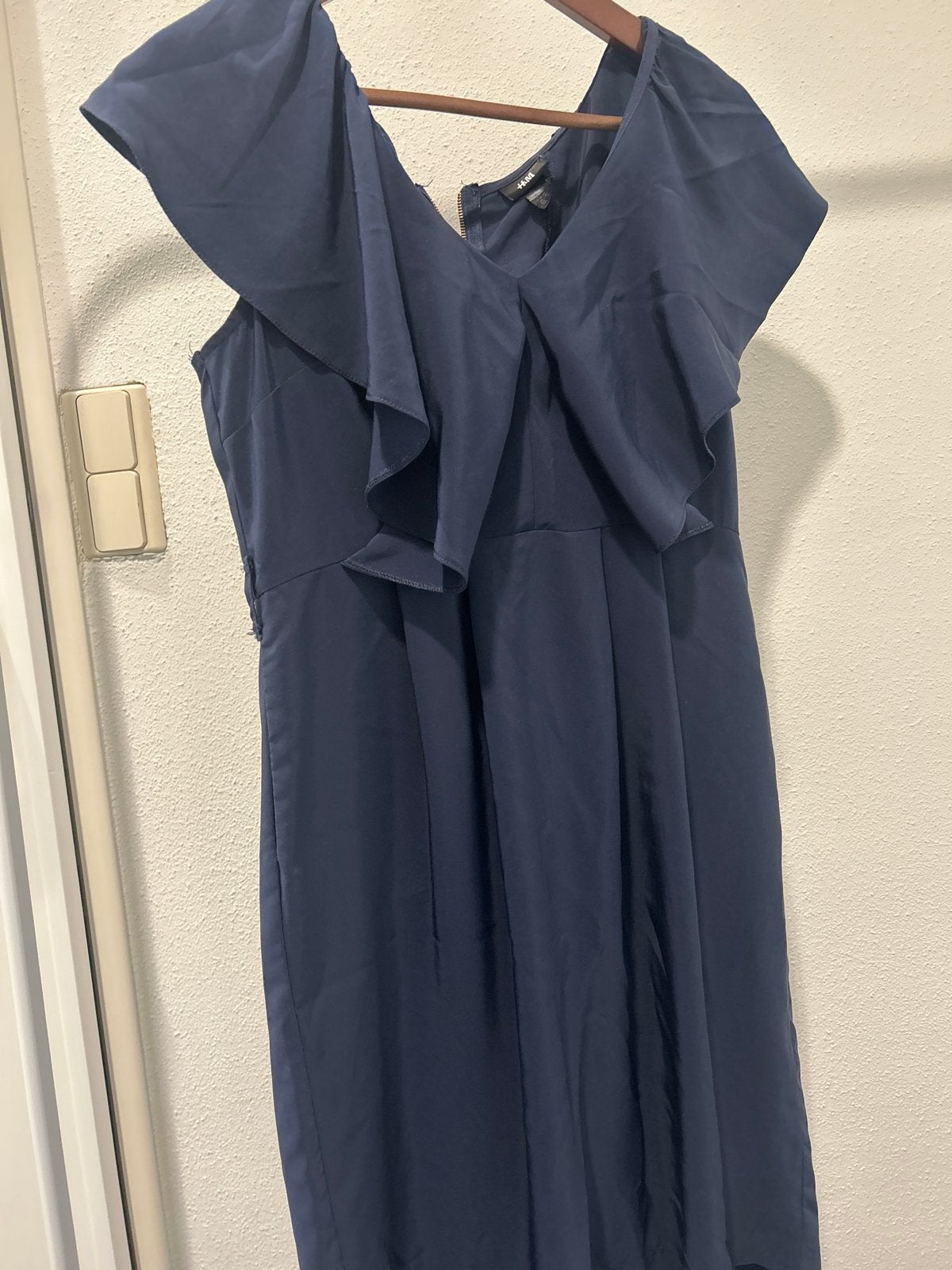 Koningsblauwe jurk H&M maat L, Ophalen, Gedragen, Maat 42/44 (L), Blauw