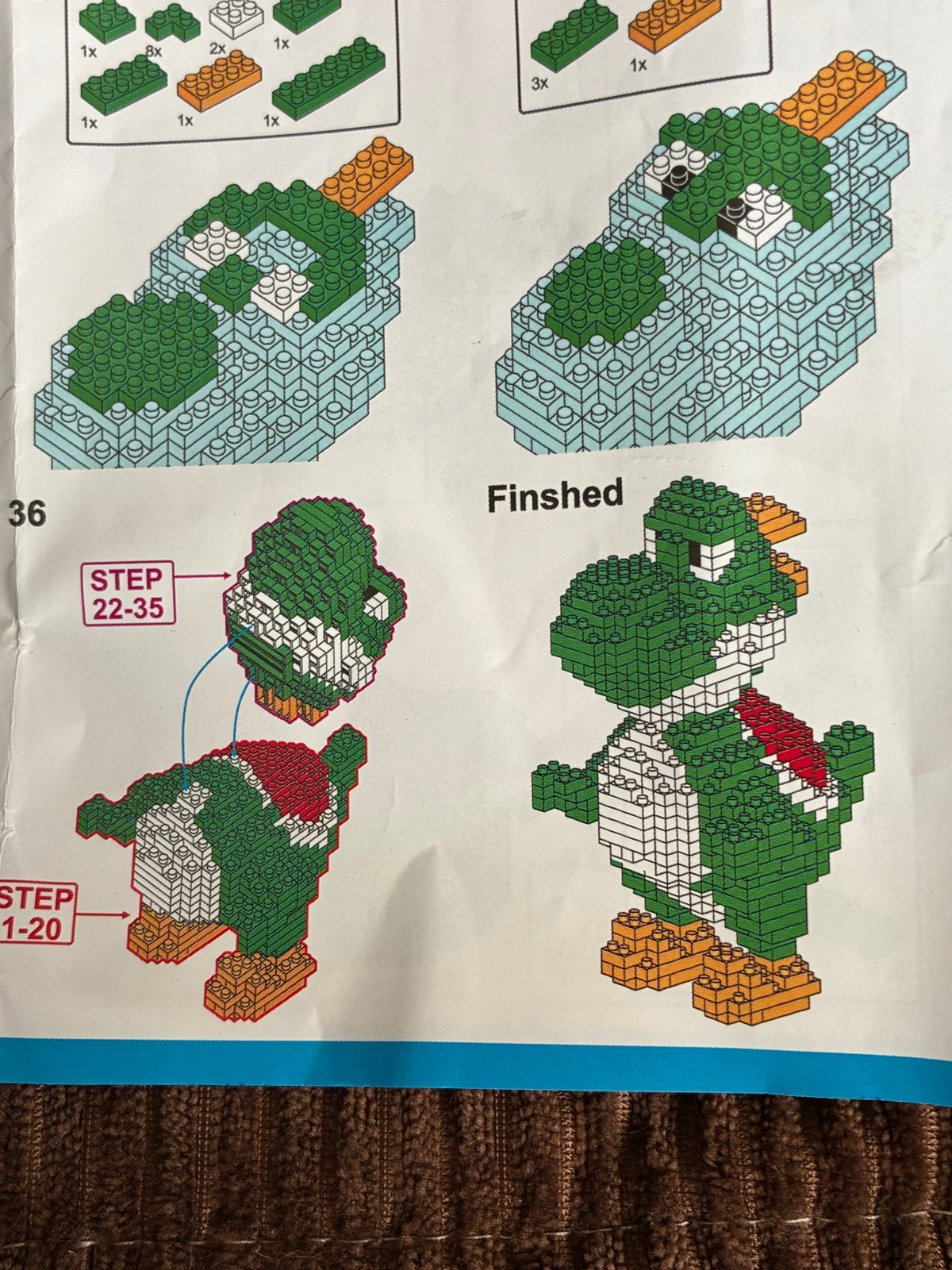 Bouwpakket Yoshi figuur - Nano Blocks/Lego mini, Ophalen of Verzenden, Nieuw, Overige merken