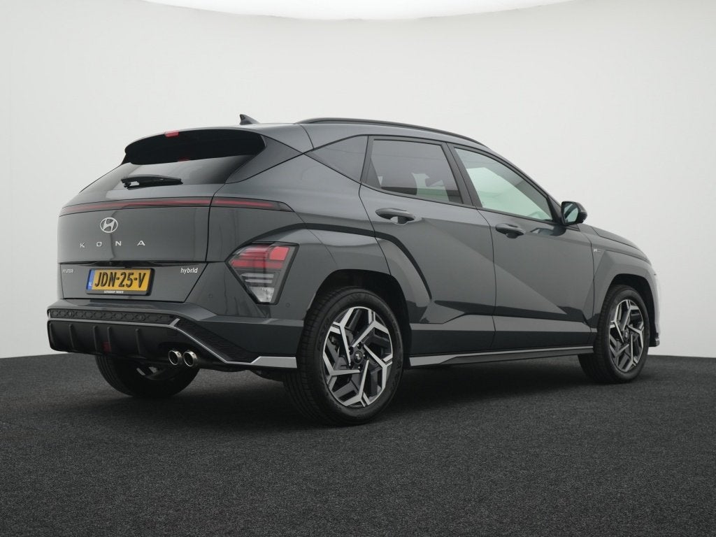 Hyundai KONA 1.6 GDI HEV N Line (bj 2025, automaat), Auto's, 12 maanden, Gebruikt, Adaptive Cruise Control, Leder en Stof