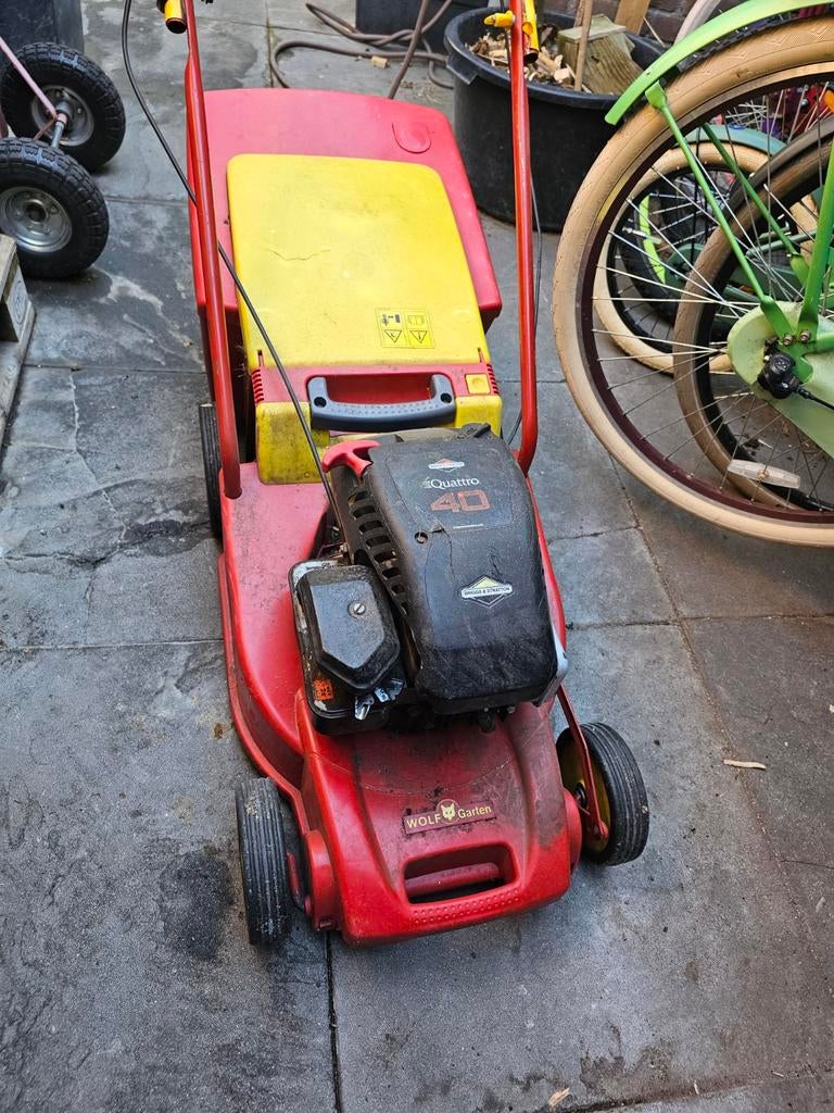 Benzine grasmaaier - Werkt perfect!, Ophalen of Verzenden, Gebruikt, Benzine-grasmaaier, Wolf Garten