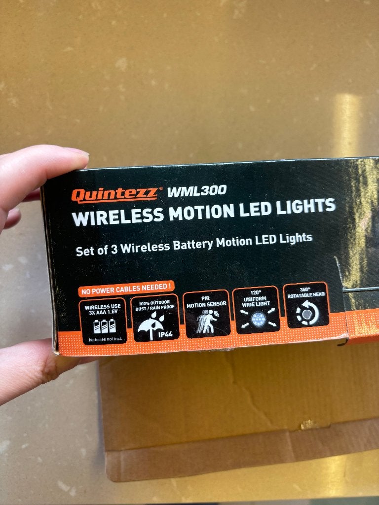 Quintezz WML300 LED sensorlampen set van 3  CS26796, Wit, Kunststof, Nieuw, Overige fittingen