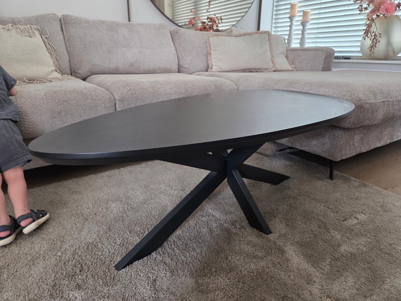 Organische salontafel Haco Wonen Bradley, Huis en Inrichting, Tafels | Salontafels, Ophalen, Gebruikt, 100 tot 150 cm, 50 tot 100 cm