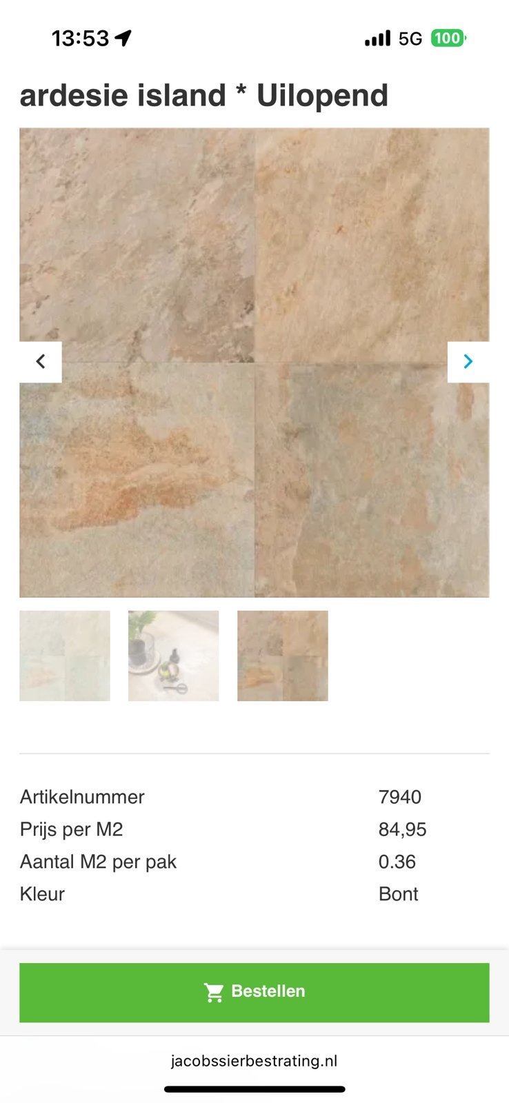 Geo ceramica 60/60 ardesia island, Ophalen, Nieuw, 10 m² of meer, Vloertegels