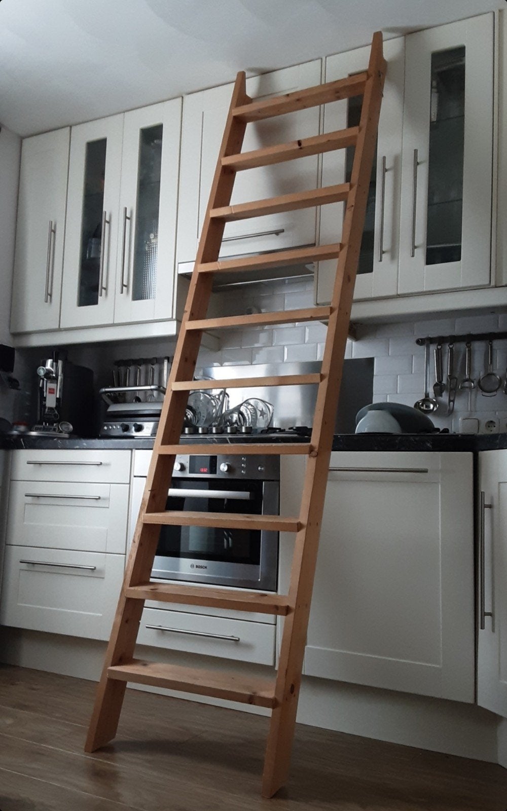 Houten Bedladder  trappetje stapelbed Hoogslaper 240 ladder, Ophalen, 2 tot 4 meter