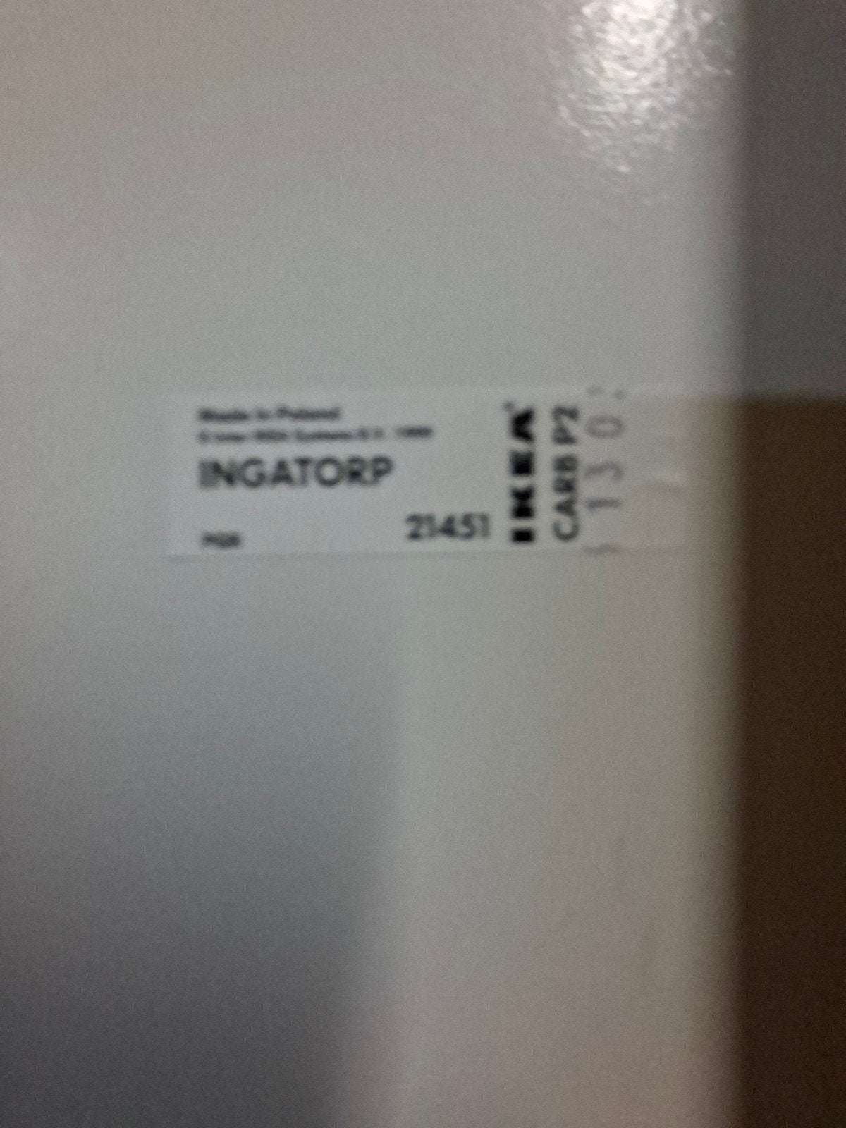 gratis afhalen IKEA INGATORP Wit., Ophalen, Gebruikt, Modern, Scandinavisch, 50 tot 100 cm