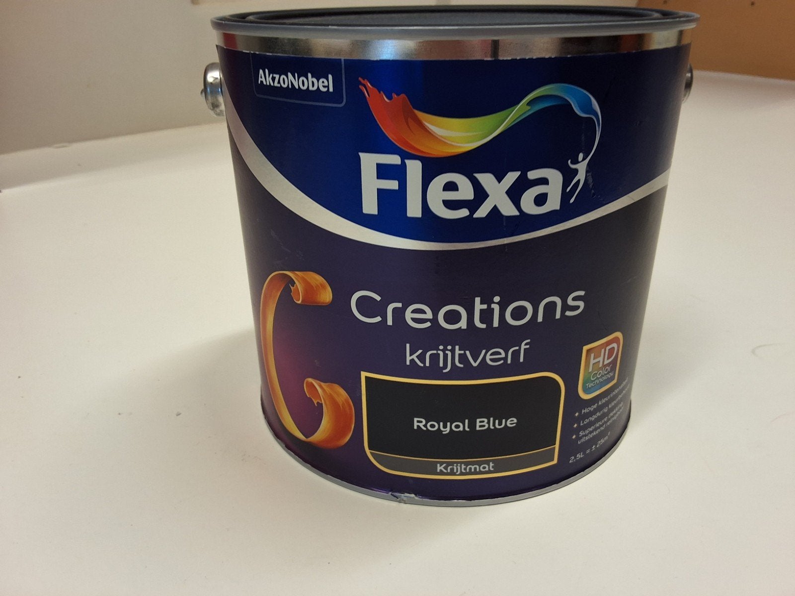 Flexa Creations Muurverf Krijt Royal Blue 2.5L, Blauw, Nieuw, Ophalen of Verzenden, Verf