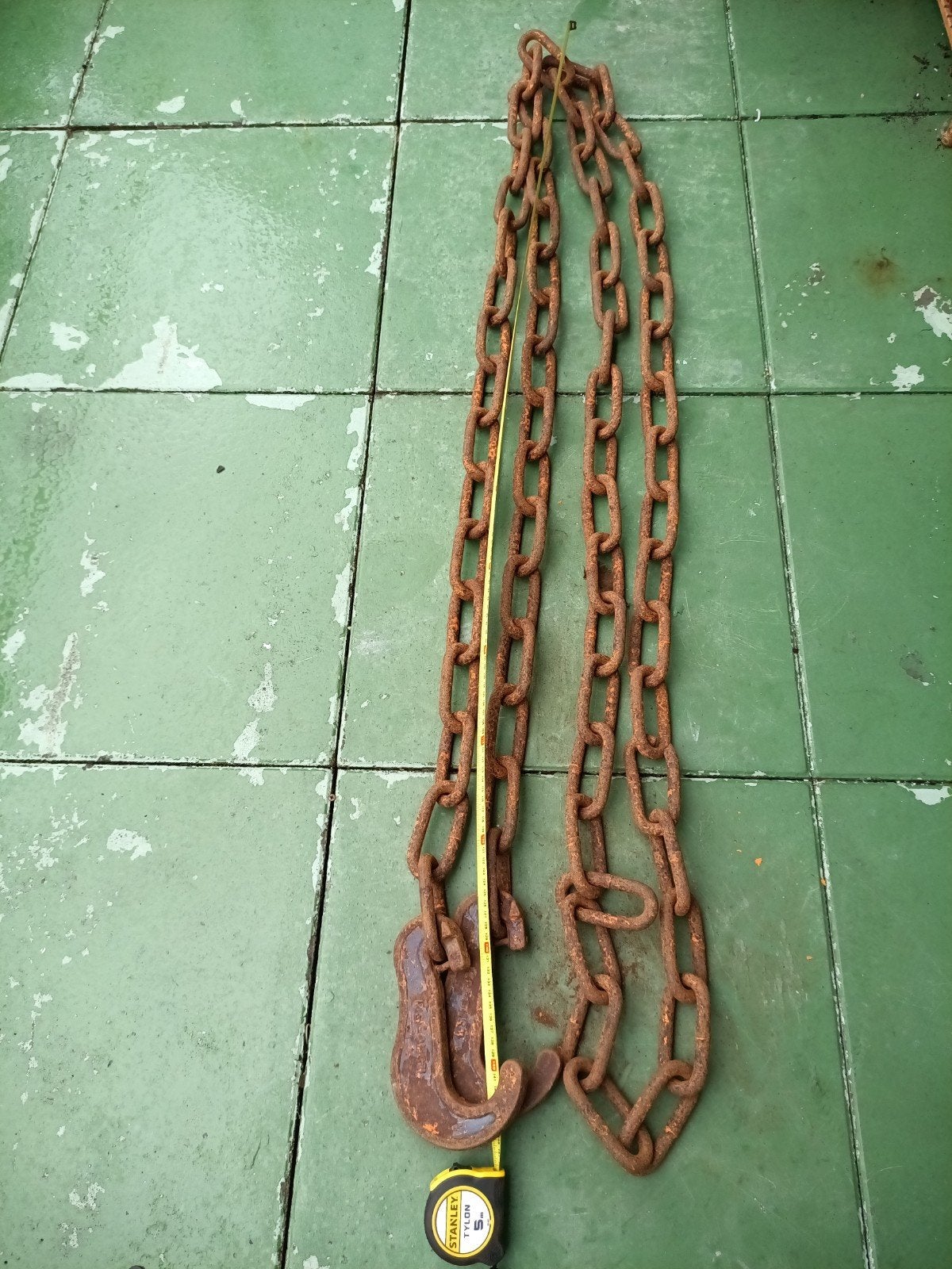 Robuuste roestige ketting met haak 580cm Langk, Ophalen of Verzenden, Gebruikt, Overige typen, Overige merken