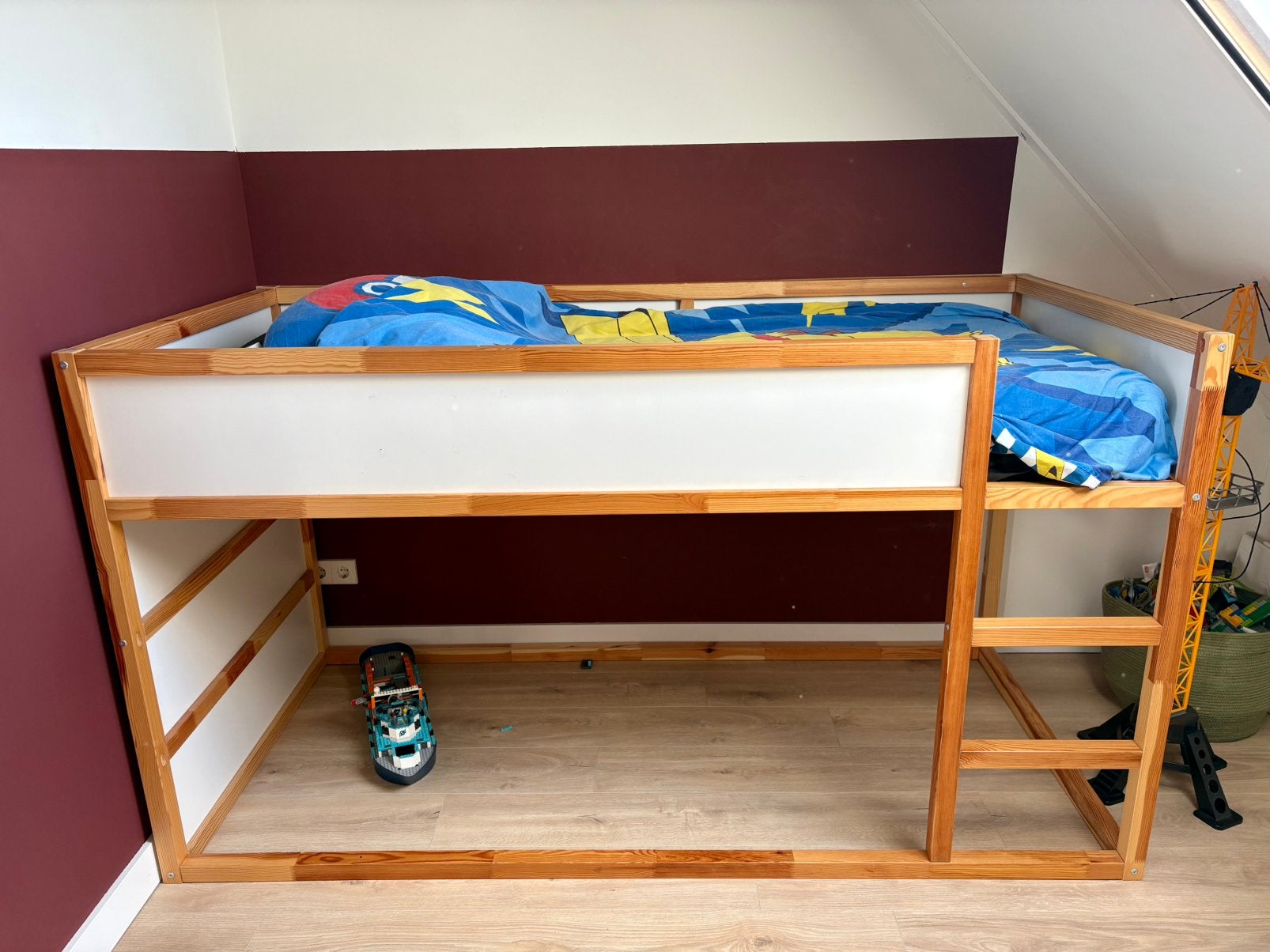 Ikea Kura keerbaar bed 90x200cm incl. Matras, Ophalen, Zo goed als nieuw