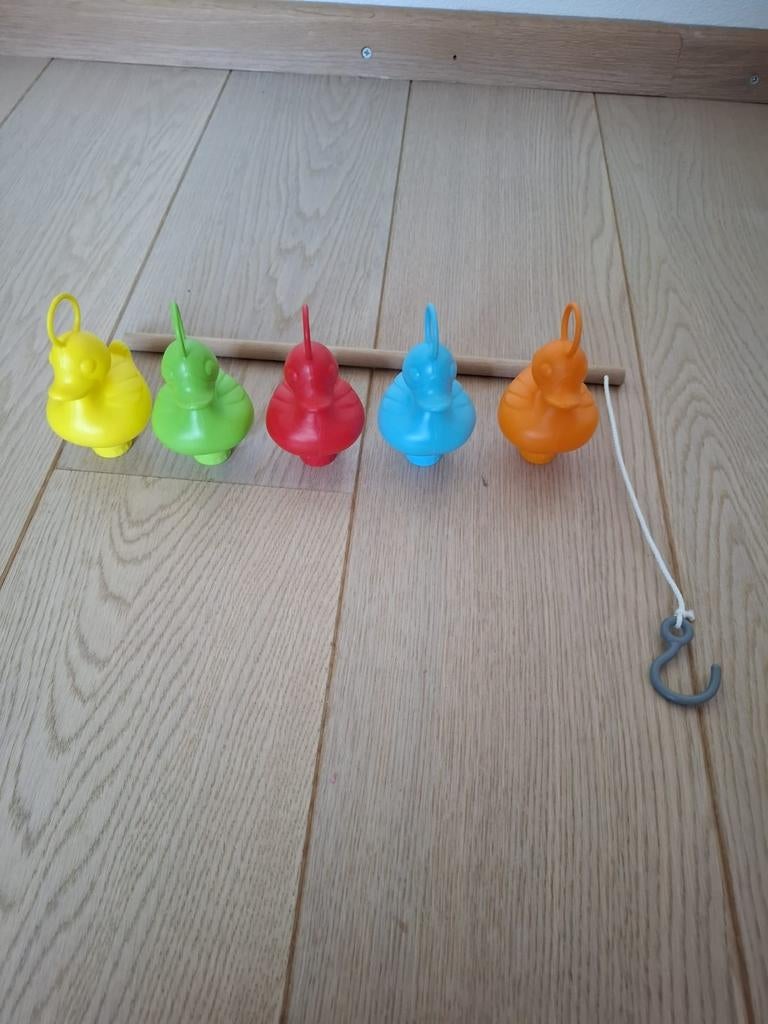 Vrolijk eendjes visspel vangspel vangen houten hengel, Ophalen of Verzenden, Zo goed als nieuw, Overige typen