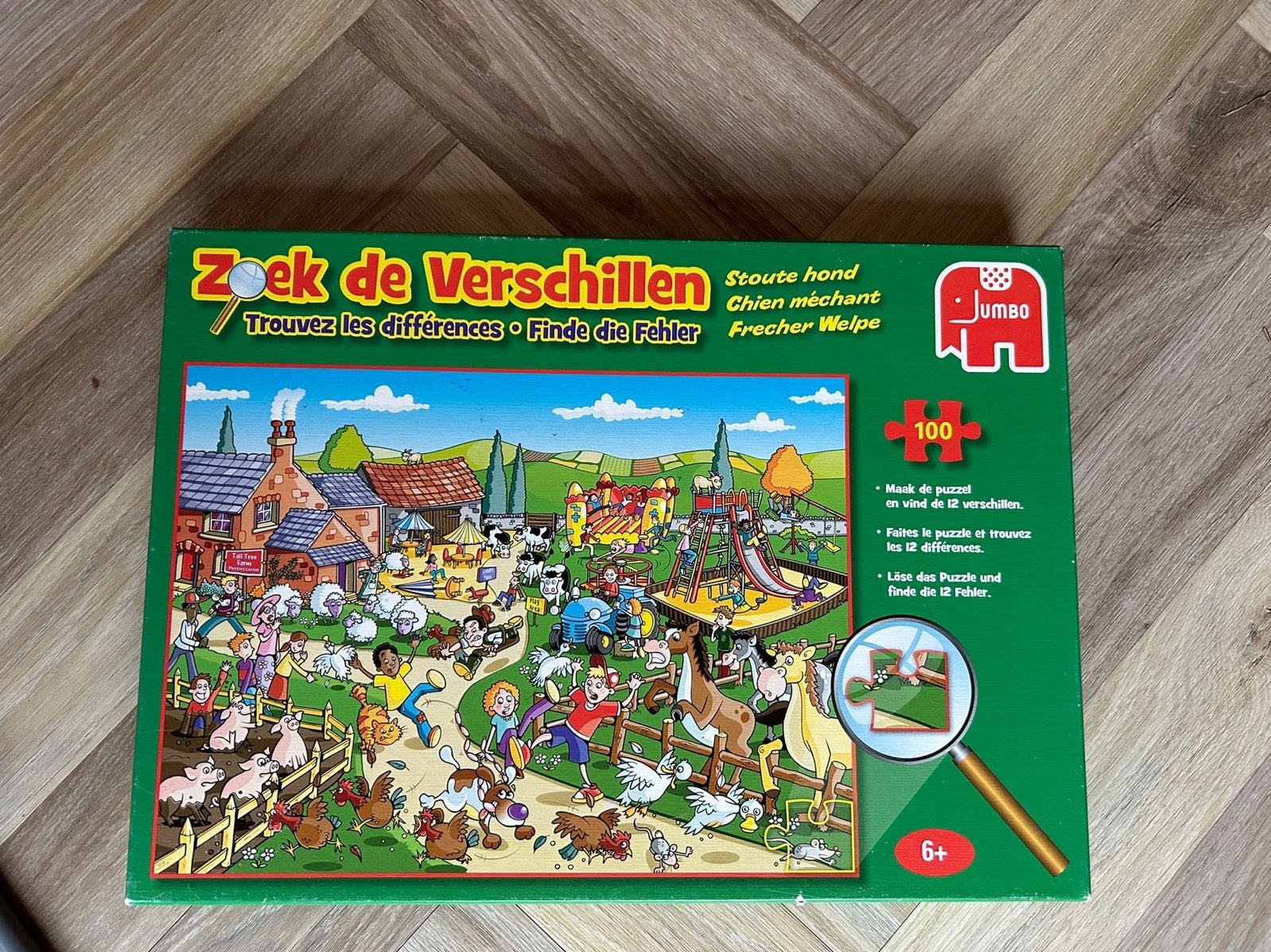 Jumbo Zoek de Verschillen Puzzel met Loep (100 stukjes), Ophalen, Meer dan 50 stukjes, Gebruikt, 6 jaar of ouder