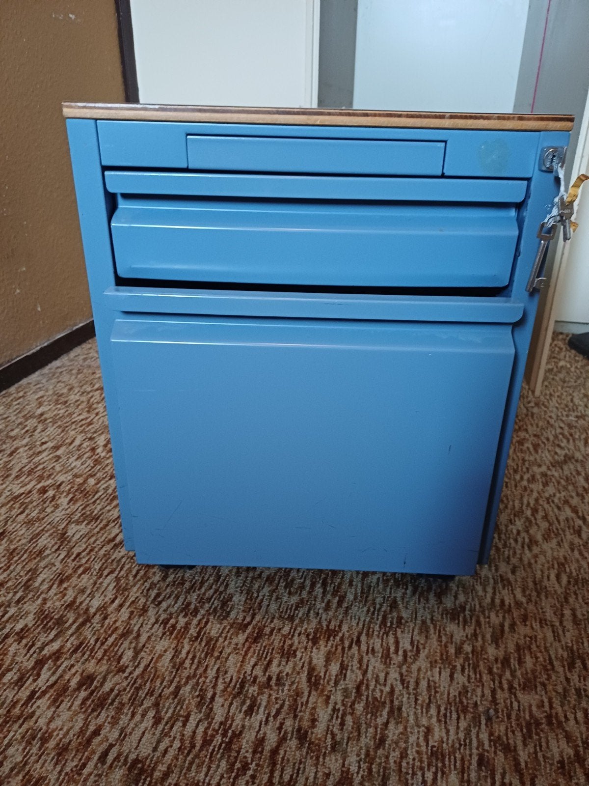 Blauwe gereedschapskast met lades, Ophalen, Gebruikt