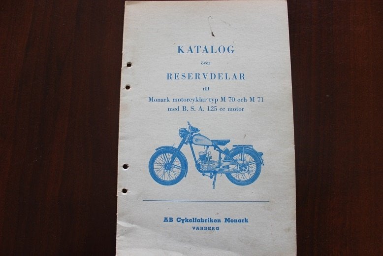 Monark M70 M71 met BSA 125cc motor onderdelen boekje, Ophalen of Verzenden, Overige merken