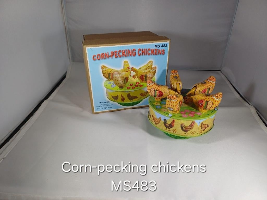 Blikken speelgoed Corn-pecking chickens, Ophalen of Verzenden